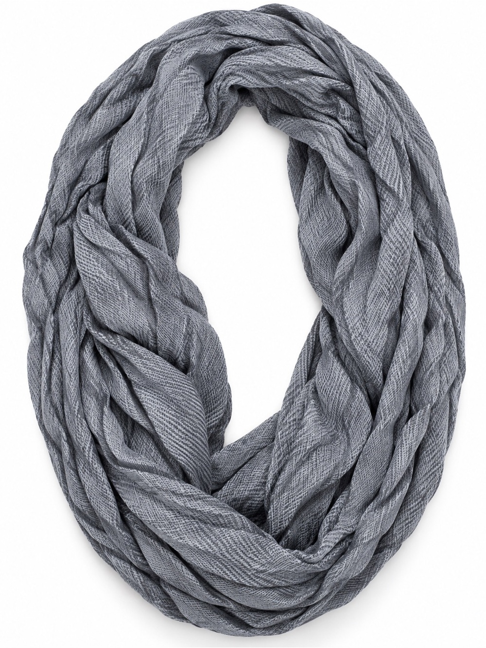 Gray Lightweight Infinity Scarf 100% Viscose Soft Loop Wrap